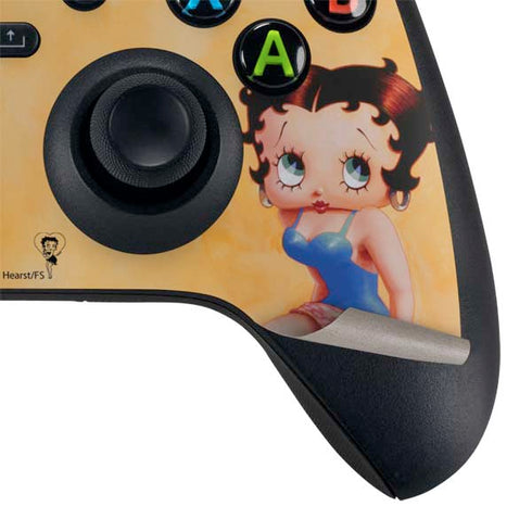 Betty Boop With Puppy Orange Background Xbox Series X Bundle Skin